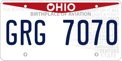 OH license plate GRG7070