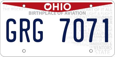 OH license plate GRG7071