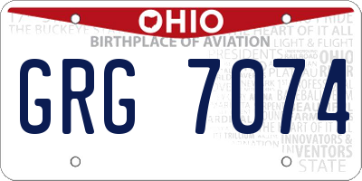 OH license plate GRG7074