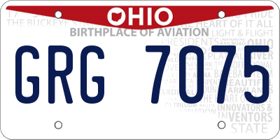 OH license plate GRG7075