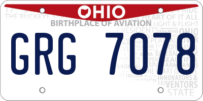 OH license plate GRG7078