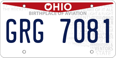OH license plate GRG7081