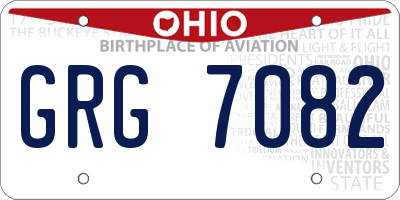 OH license plate GRG7082