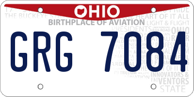 OH license plate GRG7084