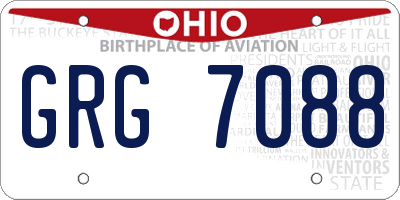 OH license plate GRG7088