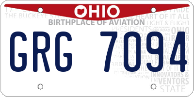 OH license plate GRG7094