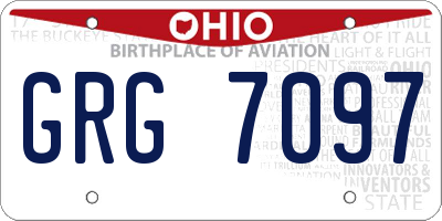 OH license plate GRG7097