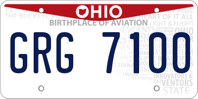 OH license plate GRG7100