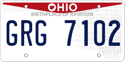 OH license plate GRG7102