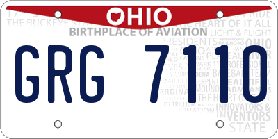 OH license plate GRG7110