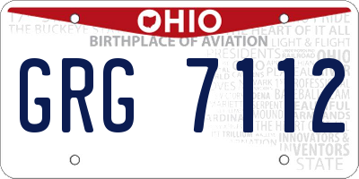 OH license plate GRG7112