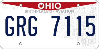 OH license plate GRG7115