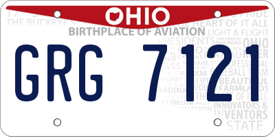 OH license plate GRG7121