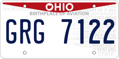 OH license plate GRG7122