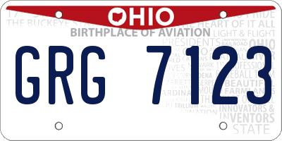 OH license plate GRG7123