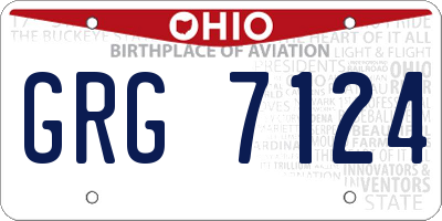 OH license plate GRG7124