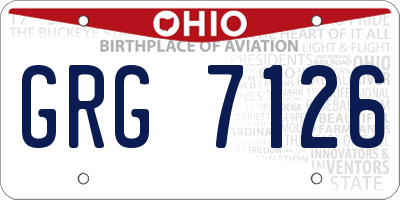 OH license plate GRG7126