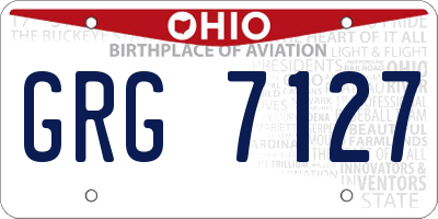 OH license plate GRG7127