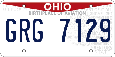 OH license plate GRG7129