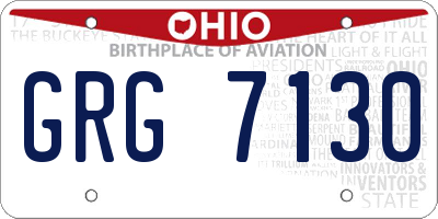 OH license plate GRG7130