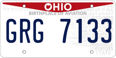 OH license plate GRG7133