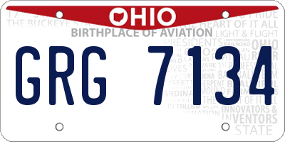 OH license plate GRG7134