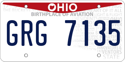 OH license plate GRG7135