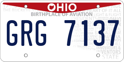 OH license plate GRG7137