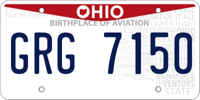 OH license plate GRG7150