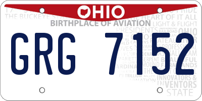 OH license plate GRG7152