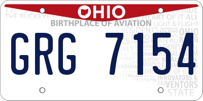 OH license plate GRG7154