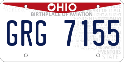 OH license plate GRG7155