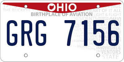 OH license plate GRG7156