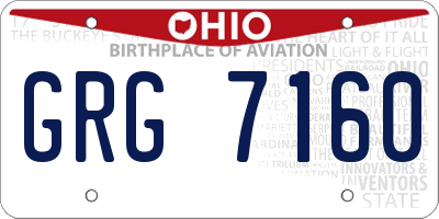 OH license plate GRG7160