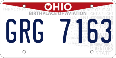 OH license plate GRG7163