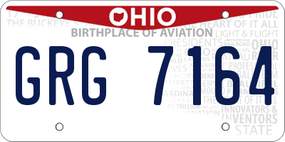 OH license plate GRG7164