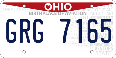 OH license plate GRG7165