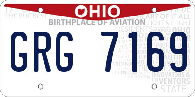 OH license plate GRG7169