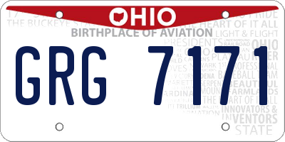 OH license plate GRG7171