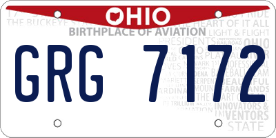 OH license plate GRG7172