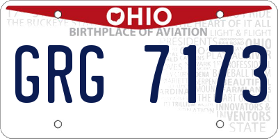 OH license plate GRG7173
