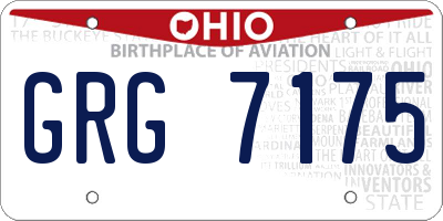 OH license plate GRG7175