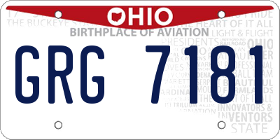 OH license plate GRG7181