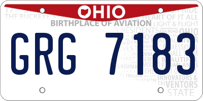 OH license plate GRG7183
