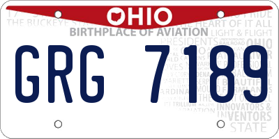 OH license plate GRG7189