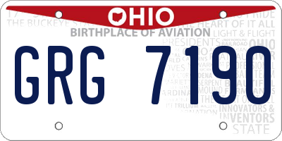 OH license plate GRG7190