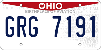 OH license plate GRG7191