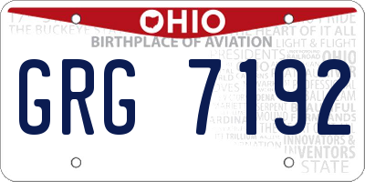 OH license plate GRG7192