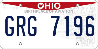 OH license plate GRG7196