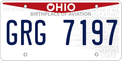 OH license plate GRG7197